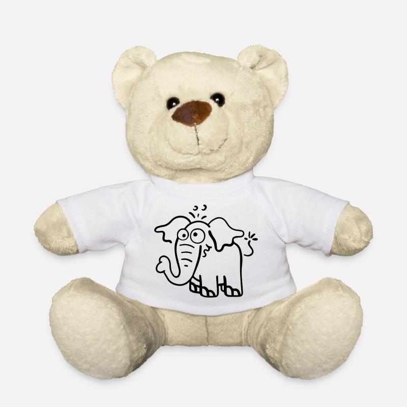 Knuffiger Elefant - Teddy - Weiß