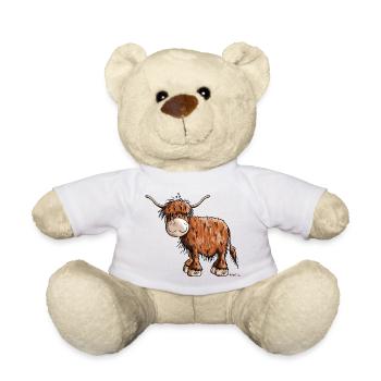 Highland Cattle - Teddy Bear - white - Front