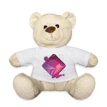 retrowave landscape - Teddy Bear - white - Front