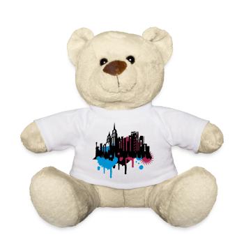 City pochoir art New York City Graffiti - Nounours - blanc - Devant