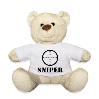 conception de t-shirt sniper Scharfschuetze sniper - Nounours - blanc - Devant