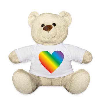 Lgbt rainbow heart, gay heart - Teddy Bear - white - Front