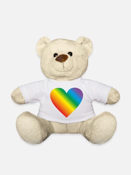 Lgbt Regenbogen Herz - Teddy - Weiß