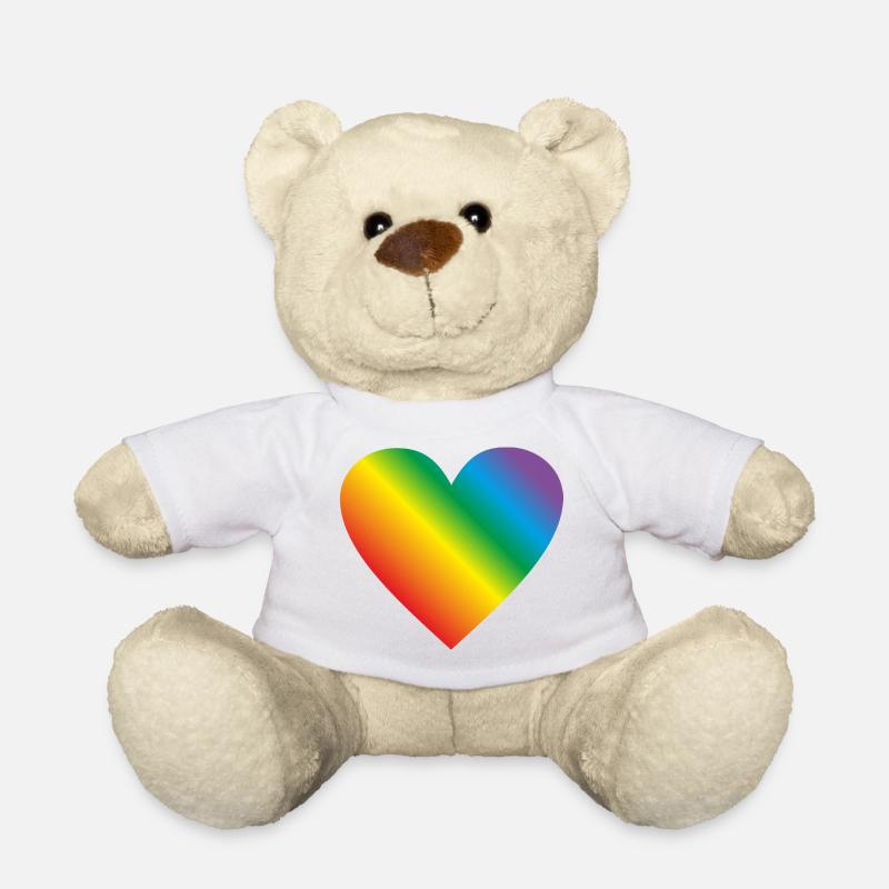 Lgbt Regenbogen Herz - Teddy - Weiß