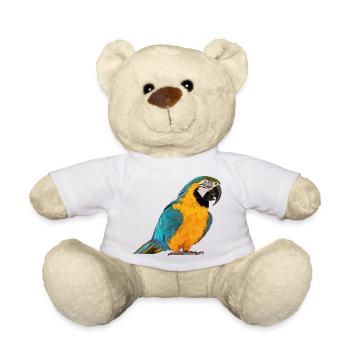 ara bleu et jaune - Nounours - blanc - Devant