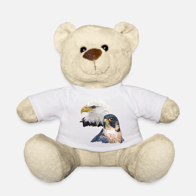 Peregrine Falcon and American Pigargo - Teddy Bear - white