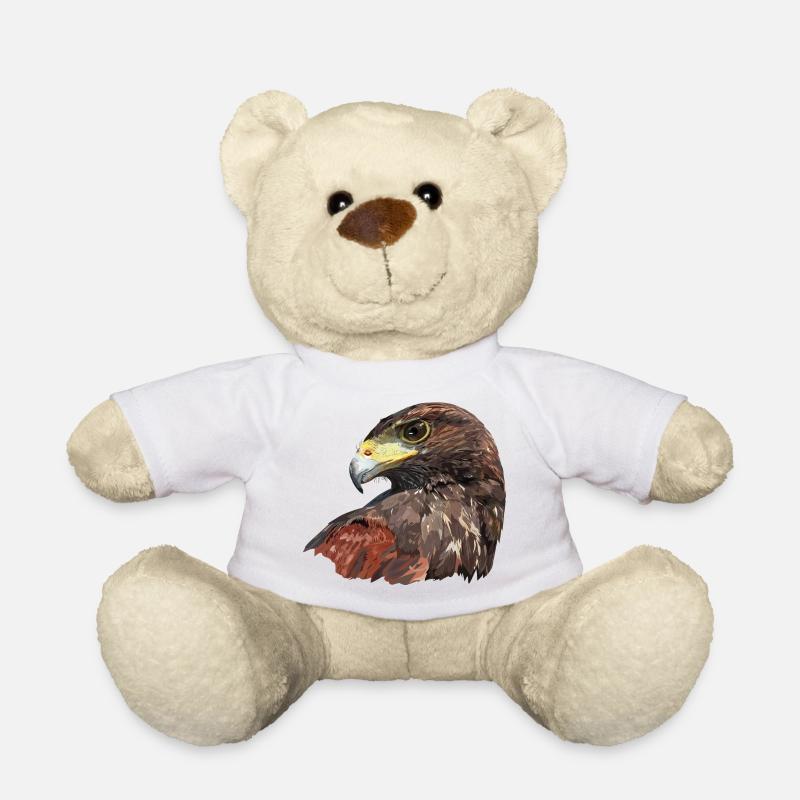 Faucon rouge et noir - Nounours - blanc