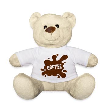 Coffee stain with artistic design - Teddy Bear - white - Front