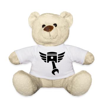 Kolben Schlüssel Emblem mit Flügeln - Teddy - Weiß - Vorne