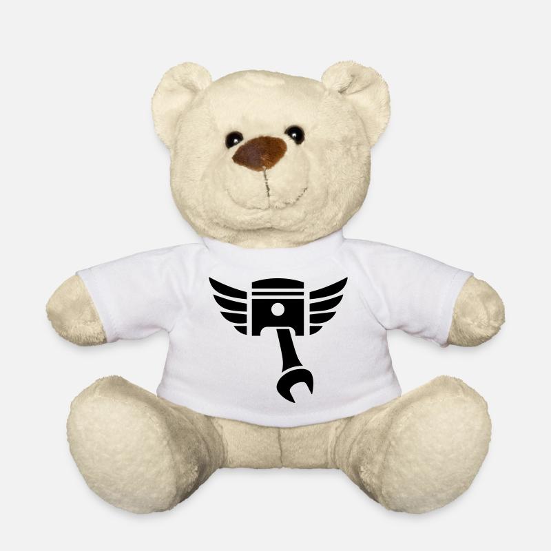 Kolben Schlüssel Emblem mit Flügeln - Teddy - Weiß