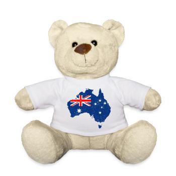 Flag Map of Australia - Teddy Bear - white - Front