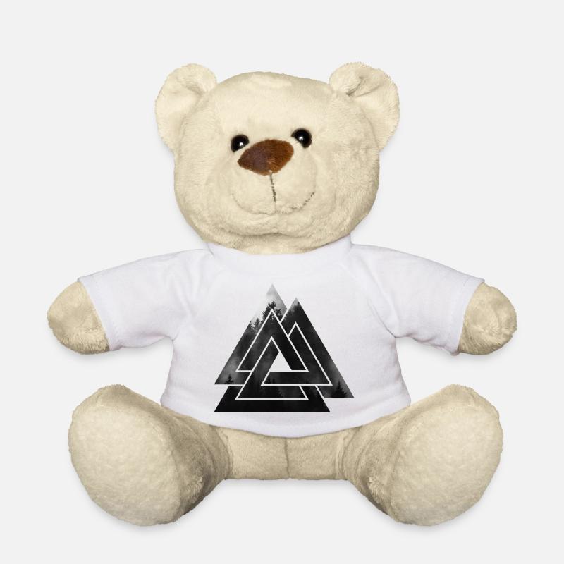 Valknut Wikinger Symbol - Teddy - Weiß