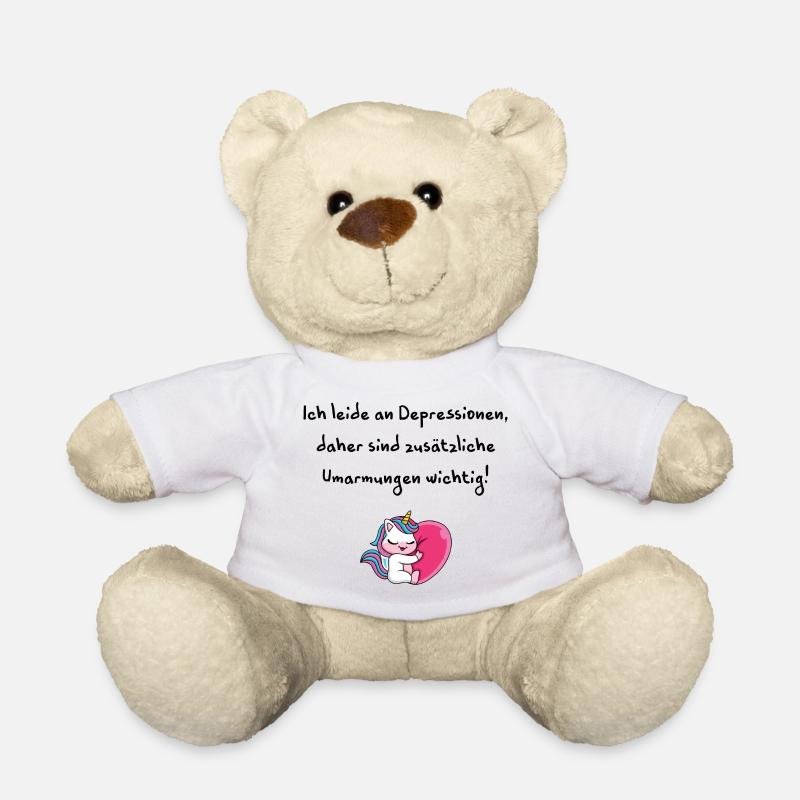 Depressionen brauche Umarmungen Liebe Einhorn - Teddy - Weiß