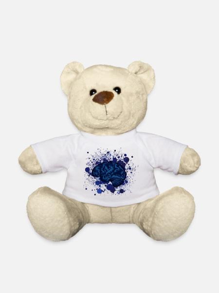 Gehirn Gehirne Design Phantasie Fleck - Teddy - Weiß