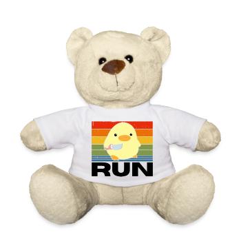Run duck with knife meme funny saying vintage - Teddy Bear - white - Front