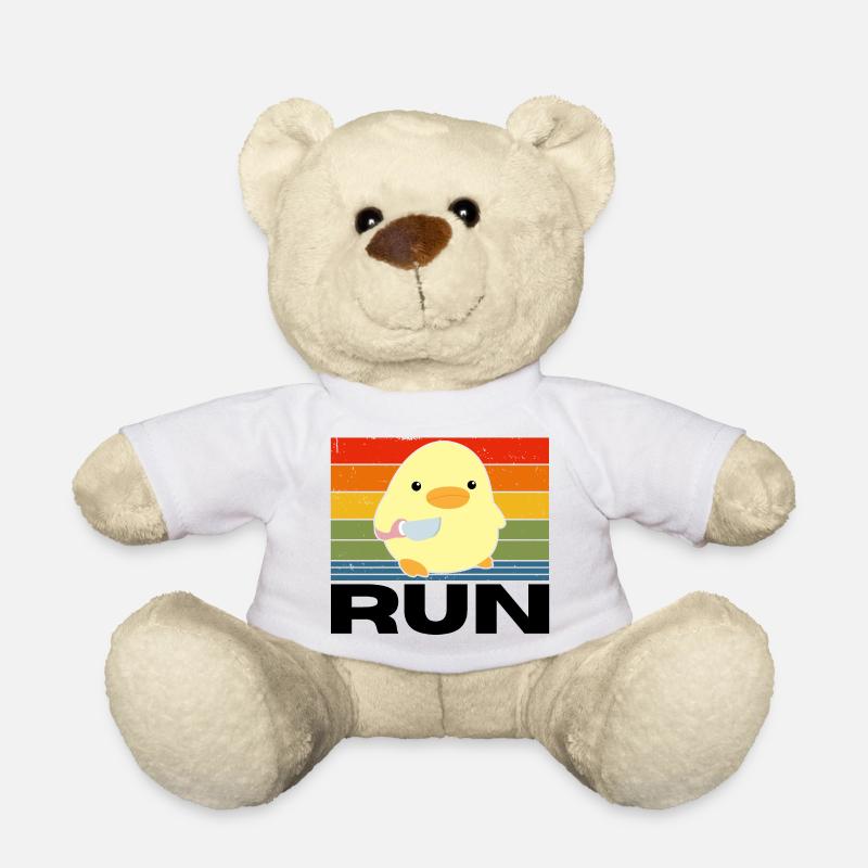 Run canard avec couteau meme drôle disant vintage - Nounours - blanc