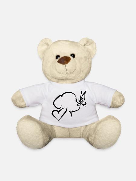 Hund Herz Schmetterling - Teddy - Weiß