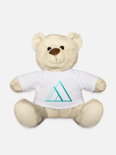 triangles pyramide bleu design - Nounours - blanc