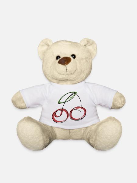 Lineart Cherry - Teddy Bear - white