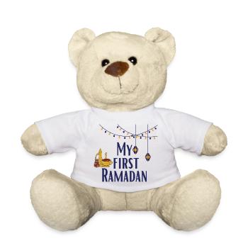 Mon premier bébé de ramadan/ 1. Serment /Musulman/Islam/Allah - Nounours - blanc - Devant