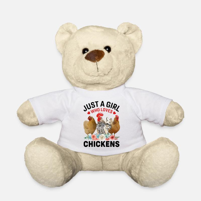 Hühner Flüsterer juste une fille qui aime le poulet - Nounours - blanc