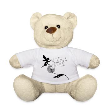 Schmetterlingdesign Pusteblumen Wiese Herzen Feen - Teddy - Weiß - Vorne