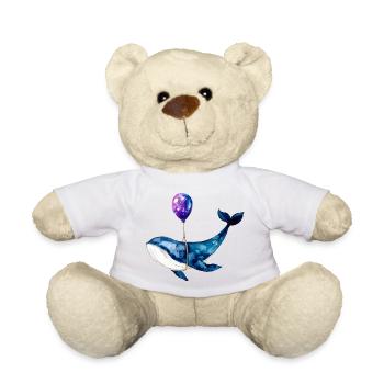 Wal Luftballon Whale Balloon Watercolor Shirt - Teddy Bear - white - Front