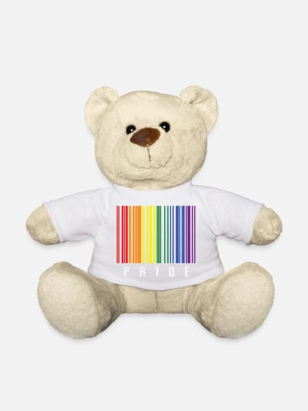 LGBTQ Barcode - Teddy Bear - white