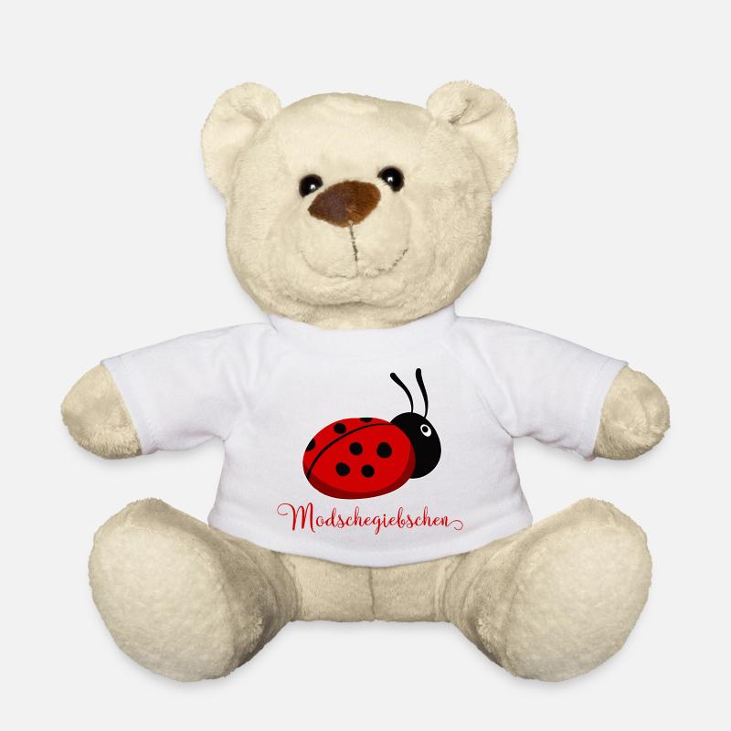 Modschegiebchen Marienkäfer Sächsisch Geschenkidee - Teddy - Weiß