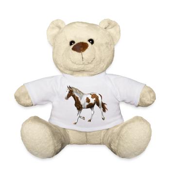Pferdemotiv Fuchsschecke - Teddy - Weiß - Vorne