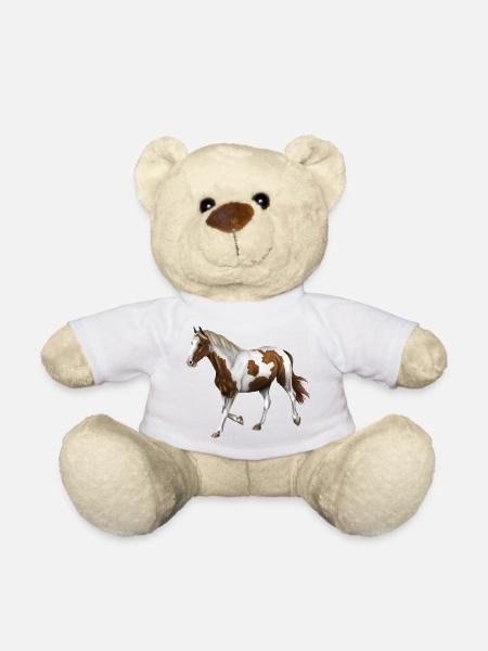 Pferdemotiv Fuchsschecke - Teddy - Weiß