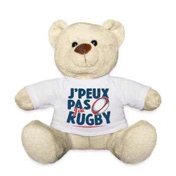Je Peux Pas J'ai Rugby Cadeau Amoureux De Rugby - Nounours - blanc - Devant