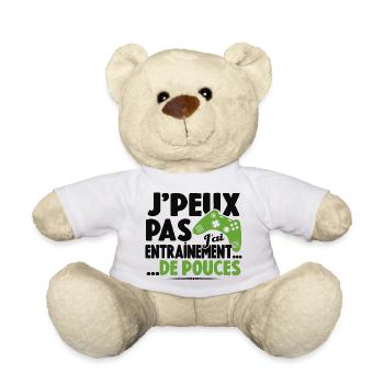 Je Peux Pas J'ai Entrainement De Pouces Cadeau - Nounours - blanc - Devant