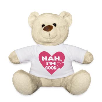 Proche, je suis bon. Anti Saint-Valentin unique - Nounours - blanc - Devant