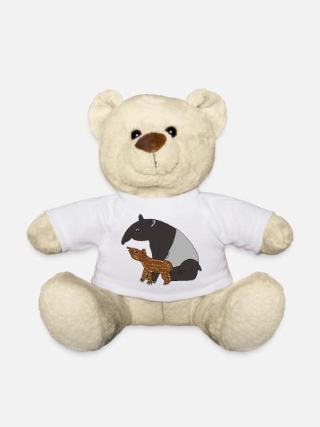 Tapir Famille Mère Enfant Bébé Cadeau - Nounours - blanc