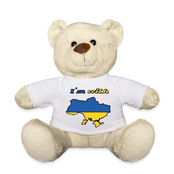 Vintage I'm with Ukraine - Nounours - blanc - Devant