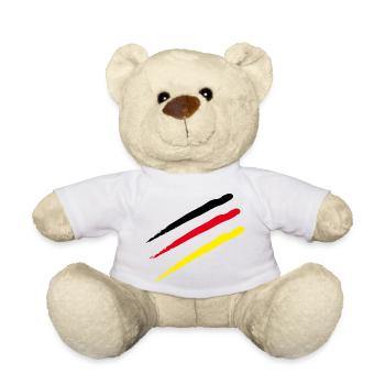 Deutschland Streifen Kratzspuren - Teddy - Weiß - Vorne