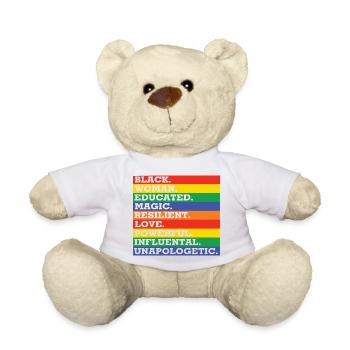 Motivational rainbow color combination - Teddy Bear - white - Front