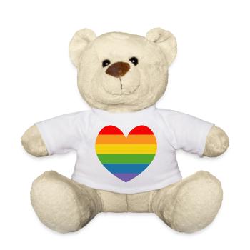 regenbogenflaggenherz Herz LGBT lgbtqi queer - Teddy - Weiß - Vorne