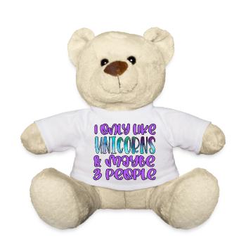 Einhorn Spruch Unicorn Pferd Regenbogen Fee - Teddy - Weiß - Vorne