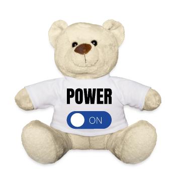 Blauer Toggle ON Design Power Motivation Energie - Teddy - Weiß - Vorne