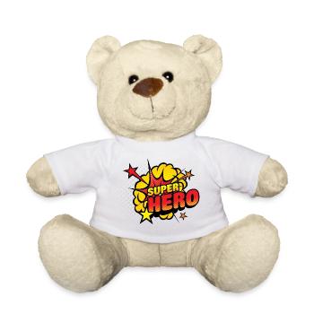 Superhelden Comic Explosion - Teddy - Weiß - Vorne