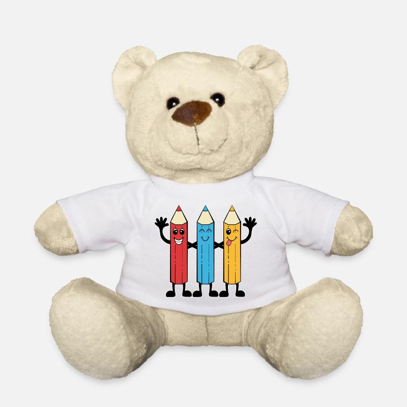Buntstifte im Comic-Stil - Teddy - Weiß