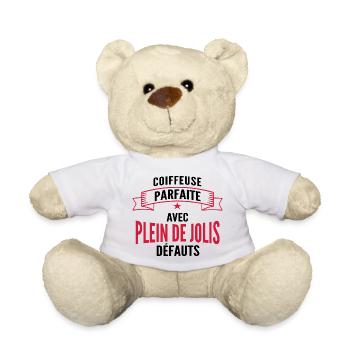 coiffeuse parfaite / humour coiffeuse - Nounours - blanc - Devant