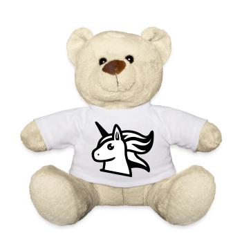 Mignonne licorne de style bande dessinée - Nounours - blanc - Devant