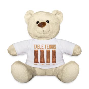 Table Tennis Racket Grip Types Table Tennis - Teddy Bear - white - Front