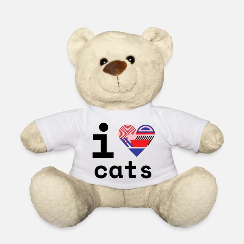 I Love cats! - Teddy Bear - white