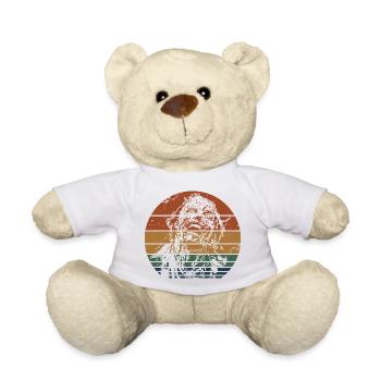 Retro Scary Zombie Face Halloween Trick or Treat - Teddy Bear - white - Front
