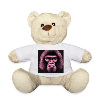 Sad Monkey - Animal Portrait Pop Art Style - Teddy Bear - white - Front