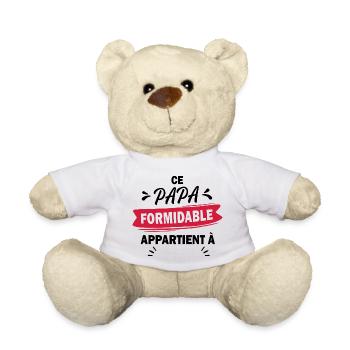 ce papa formidable appartient à - Nounours - blanc - Devant